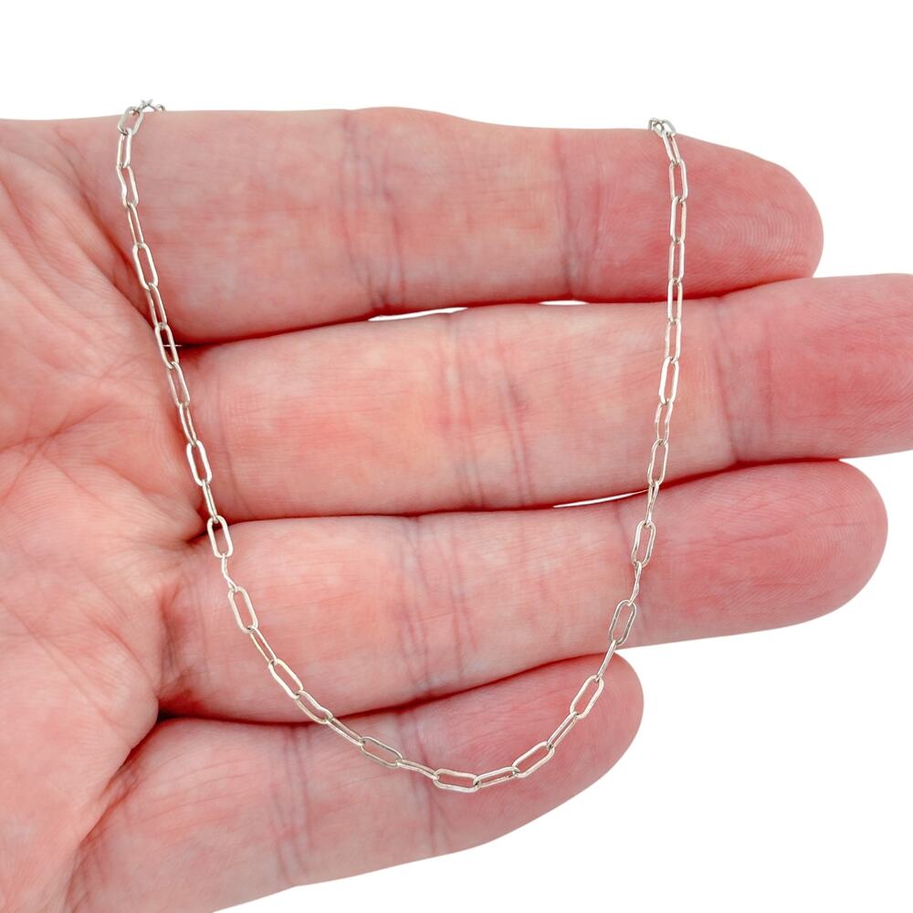 Vintage Sterling Silver 925 Paperclip Chain Necklace 29.5"